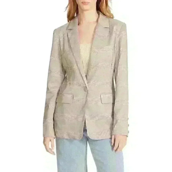 NEW! Steve Madden Women's S Harlow Houndstooth Plaid Blazer NWT $99 - Picture 2 of 5